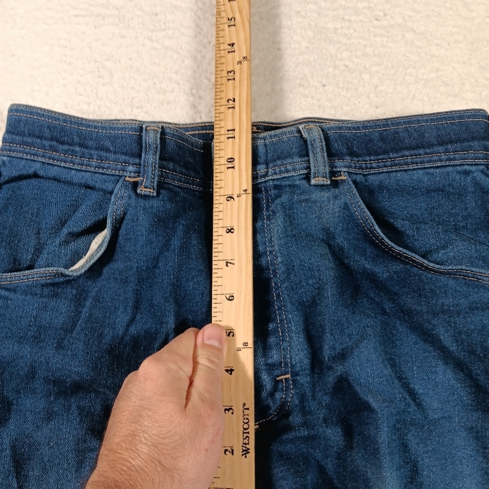 Vintage 70s Wrangler Jeans Mens 34x30 (31x29) Blue Denim Straight Cowboy Rodeo - Picture 8 of 11